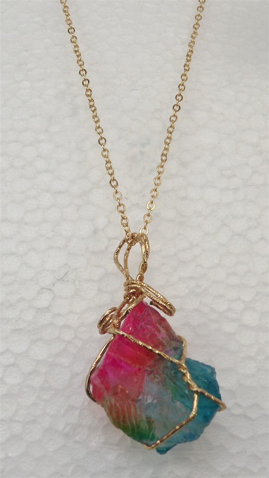 57 822.jpg Tootie Ott Designs Wire Wrapped Rainbow Stone Pendant Necklace – Handmade Boho Pendant on 20″ Chain