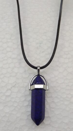 Tootie Ott Designs Lapis Stone Pendant on Black Cord – Handmade Blue Stone Necklace, 18″ Cord