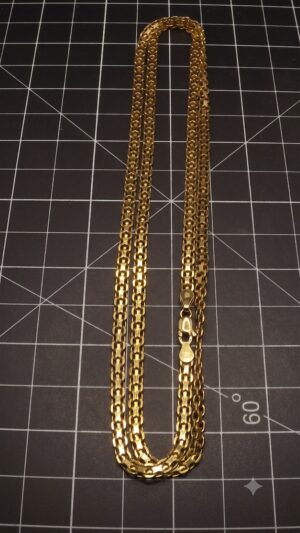 Heavy 24″ Gold Plated 925 Sterling Silver X Link Chain – Italy, 17 g, Lobster Clasp Necklace