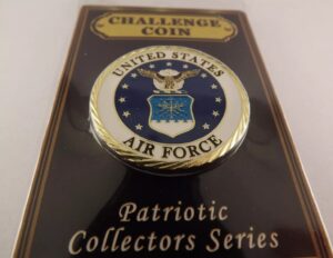 United States Air Force Challenge Coin – Enameled 1 5/8″ Patriotic USAF Military Coin, Airman Veteran Gift