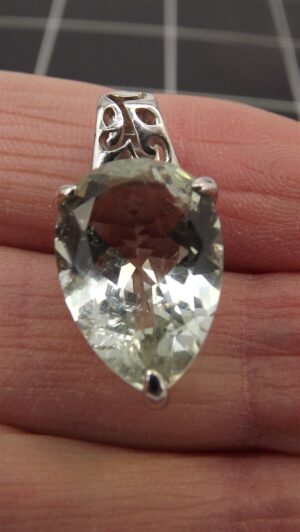 Sterling Silver 925 Light Blue Topaz Pendant – Faceted Pear Shape 10x15mm Gemstone Necklace Pendant