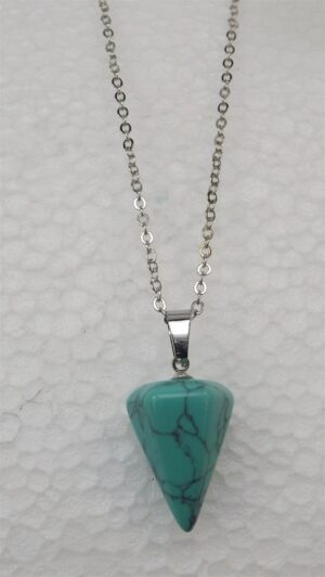 Tootie Ott Designs Turquoise Color Pendulum Pendant Necklace – Handmade Drop Pendant on 18″ Chain