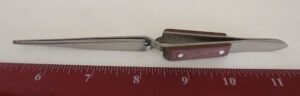 Fiber Grip Cross Lock Tweezers 6-1/2″ Straight Tip – Steel Finish Jewelers Soldering Tweezer 510TW