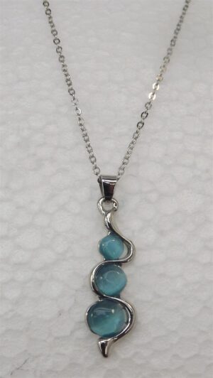 Tootie Ott Designs Blue Resin Dots Pendant Necklace – Handmade Polka Dot Fashion Pendant, 18″ Chain