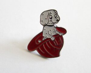 Fire House Dalmatian Puppy Helmet Lapel Pin