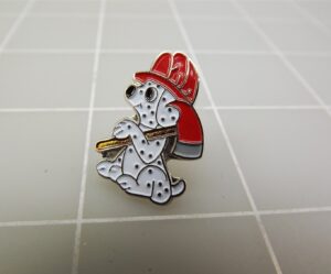 Dalmatian Fire Dog with Helmet & Axe Lapel Pin