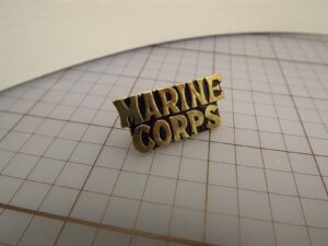 "Marine Corps" Lapel Pin – 1-1/4" Gold-Tone USMC Lettering Hat Pin
