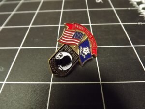 "Bring Them Home" POW U.S. & State Flag Lapel Pin (Style D)