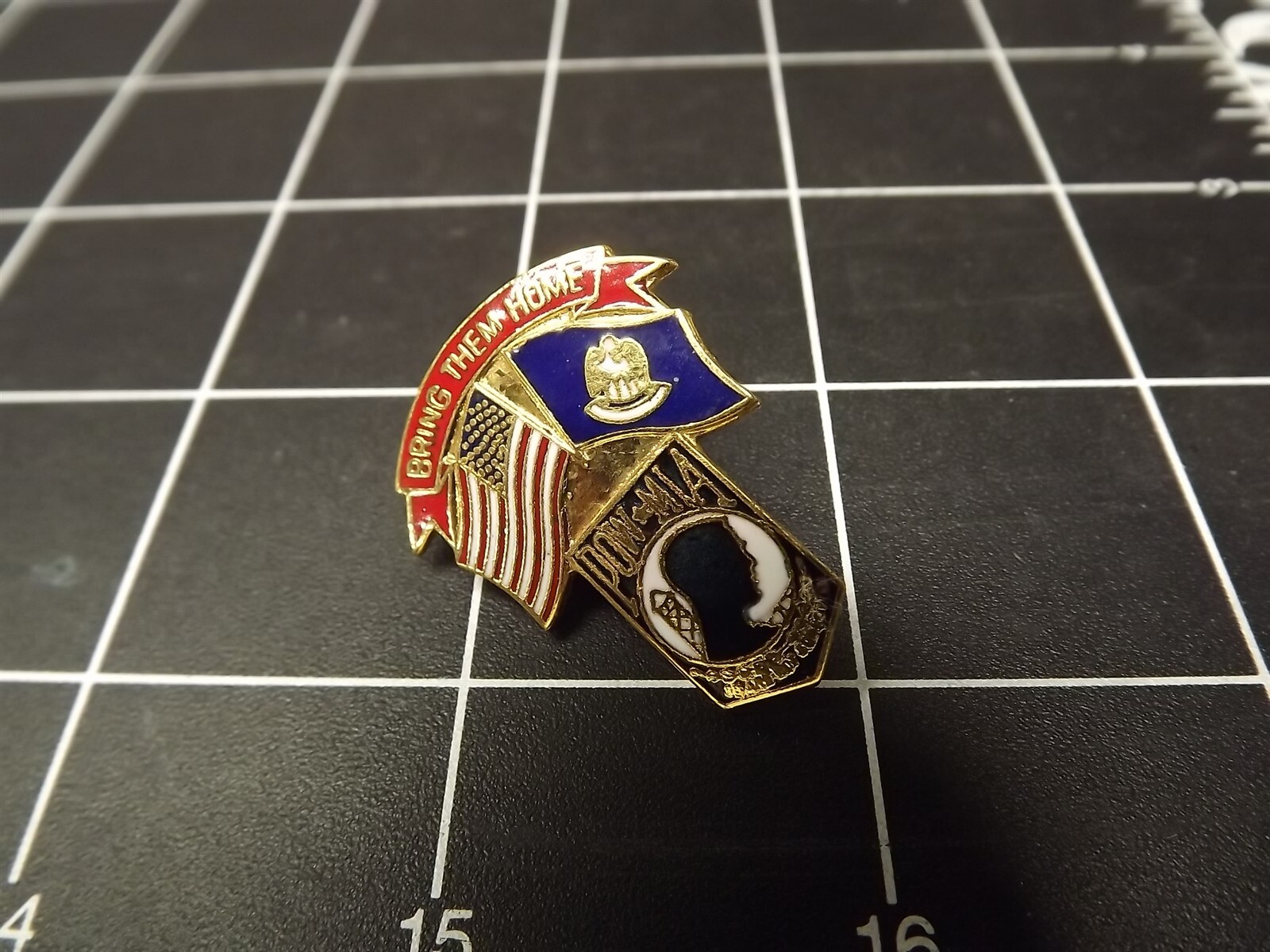 s l1600 12009.jpg "Bring Them Home" POW U.S. & State Flag Lapel Pin (Style E) – photo 2