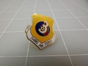Third Air Force Lapel Pin – Yellow, Blue & White Enamel