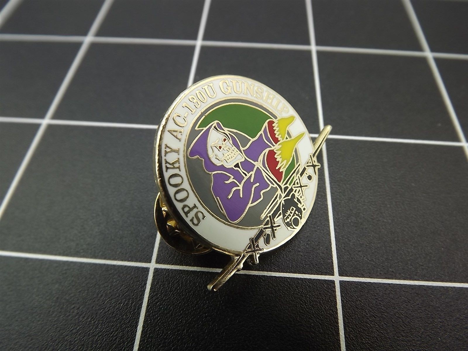 s l1600 1212.jpg "Spooky" AC-130U Gunship Lapel Pin – Enamel – photo 2
