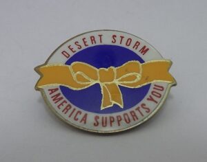 Desert Storm "America Supports You" Yellow Ribbon Pin