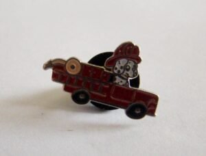 Red Fire Truck & Dalmatian Lapel Pin