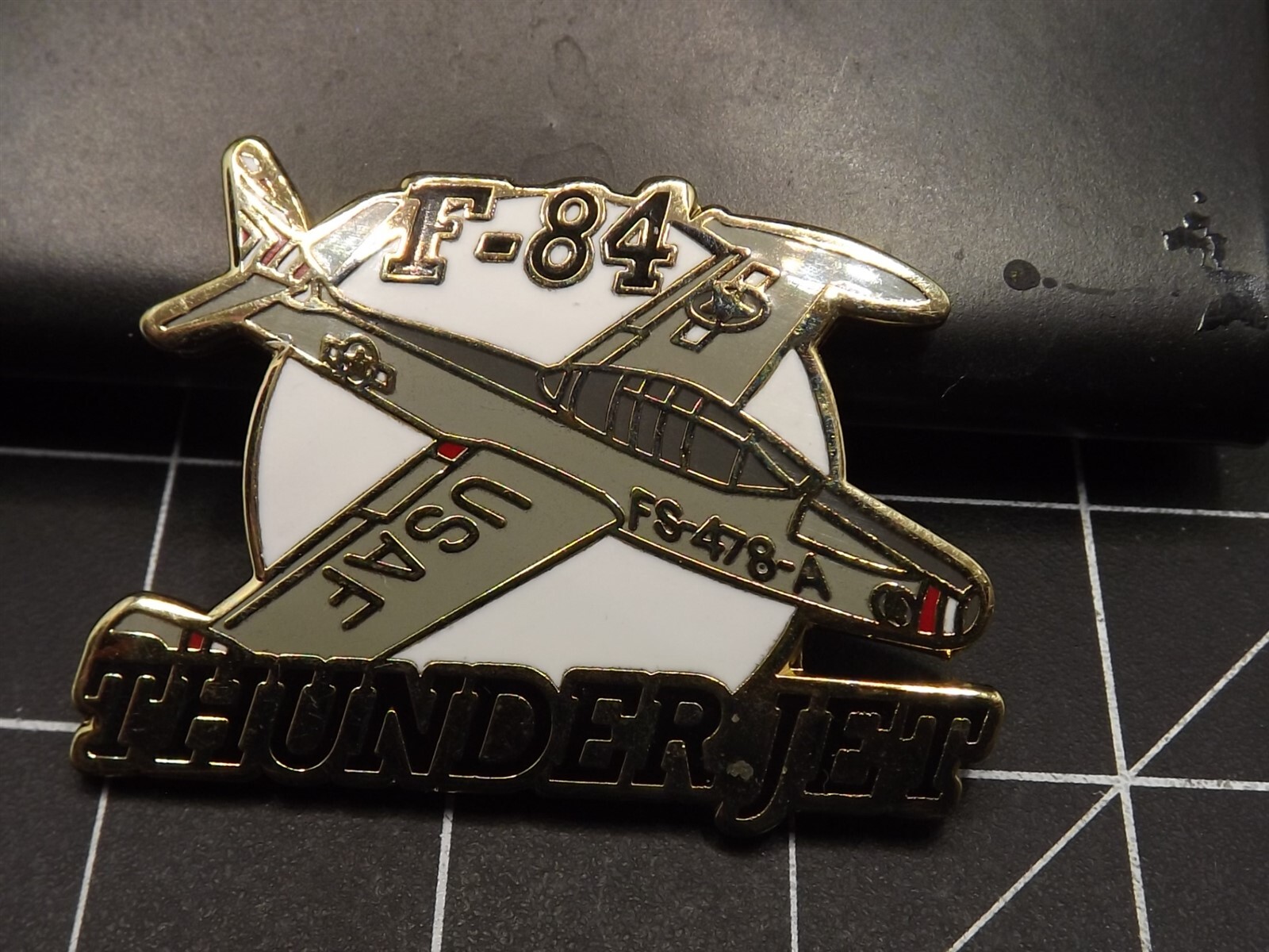 s l1600 1320.jpg F-84 Thunderjet Lapel Pin – Enamel – photo 4