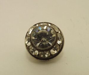 Vintage Silver-Tone Clear Stone Lapel Pin