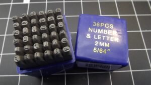 2mm (5/64″) Number & Capital Letter Metal Punch Stamp Set – 36 Pieces, Hardened Carbon Steel in Heavy-Duty Case – Jewelry, Leather & Tool Marking