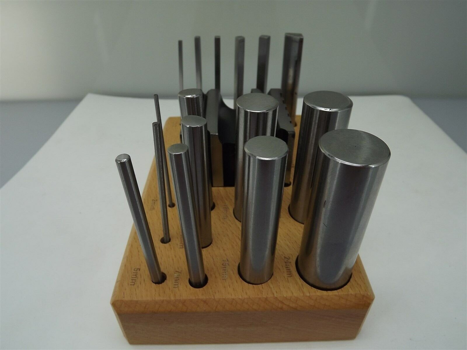 s l1600 15091.jpg Jeweler’s Carbon Steel Swage Block & Punch Set with Wooden Stand – 40-45 HRC, Boxed – For Metalsmiths, Silversmiths & Jewelry Forming – view 3