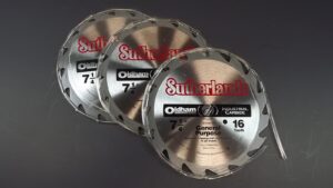 Oldham 7-1/4″ 16-Tooth Carbide General Purpose Circular Saw Blades – Set of 3 – Framing, Construction & Rough Cutting Blades