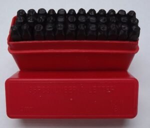 3mm (1/8″) Number & Capital Letter Metal Punch Stamp Set – 36 Pieces, Hardened Carbon Steel in Heavy-Duty Case – Metal, Leather & Tool Marking