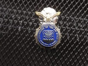 USAF Security Police Badge Lapel Pin – Two-tone enamel