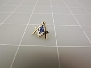 Square & Compass Masonic Lapel Pin – Petite 5/8" Blue Enamel