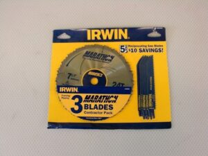 Irwin 24033REC Contractor Saw Blade Combo Pack – Marathon 7-1/4″ 24T Circular Saw Blades With Reciprocating Blades – Framing & Ripping
