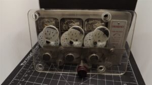 Antique Yale & Towne Triple Movement Bank Vault Time Lock – Three Jeweled Clock Movements, Red Emergency Release – Salvaged From a Sparks, Nevada Bank