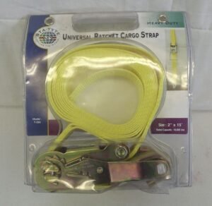 Sta-Tyte Heavy Duty Ratchet Cargo Strap – 2″ x 15 Foot, 10,000 lb Capacity – Universal Tie-Down for Trucks, Trailers and Hauling