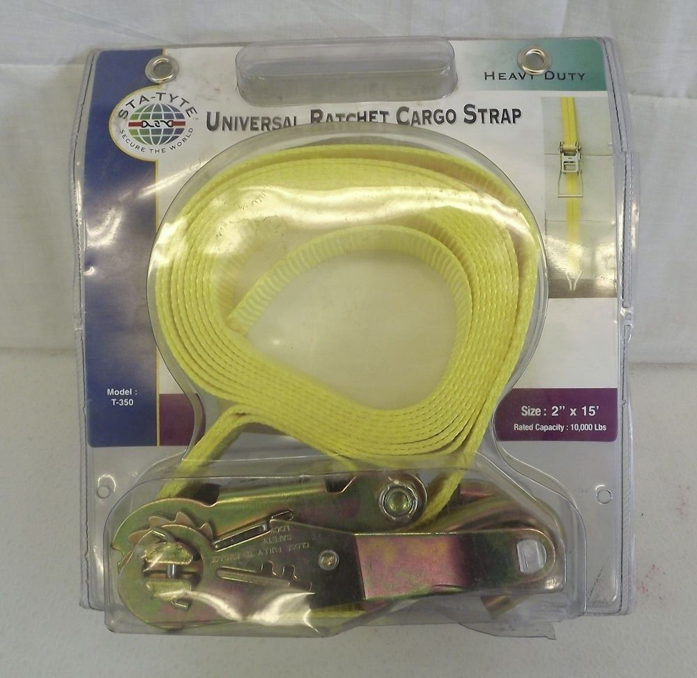 s l1600 15512.jpg Sta-Tyte Heavy Duty Ratchet Cargo Strap – 2″ x 15 Foot, 10,000 lb Capacity – Universal Tie-Down for Trucks, Trailers and Hauling