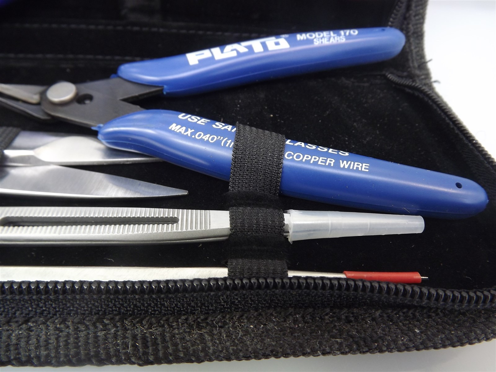 s l1600 15699.jpg Six-Piece Beading and Jewelry Making Tool Kit – Pliers, Tweezers, Thread Nipper and USA-Made Flush Cutter in Zip Case – For Stringing and Wire Work – view 2
