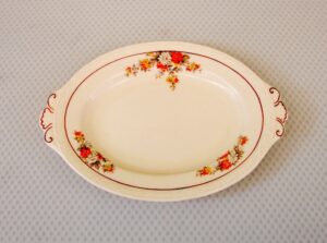 Vintage J&G Meakin England “Sunshine” Decorative Hanging Plate – 8-7/8″ x 6-1/4″ Wall Décor with Metal Hanger – For English China Collectors