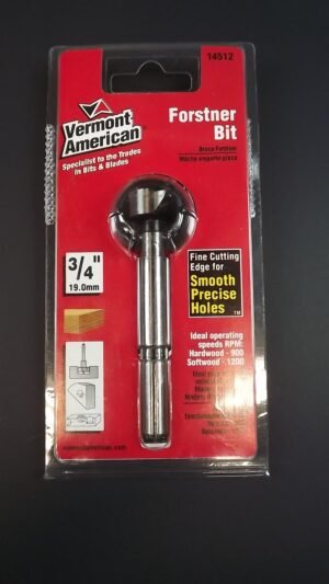 Vermont American High Speed Steel Wood Forstner Bit, Model 14512 – New Flat-Bottom Boring Bit – Clean Holes for Cabinetry, Hinges & Woodworking