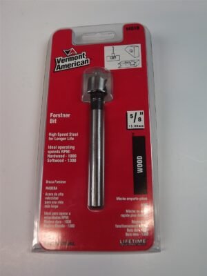 Vermont American 5/8″ High Speed Steel Wood Forstner Bit, Model 14510 – New Flat-Bottom Boring Bit – For Cabinetry, Dowels & Fine Woodworking
