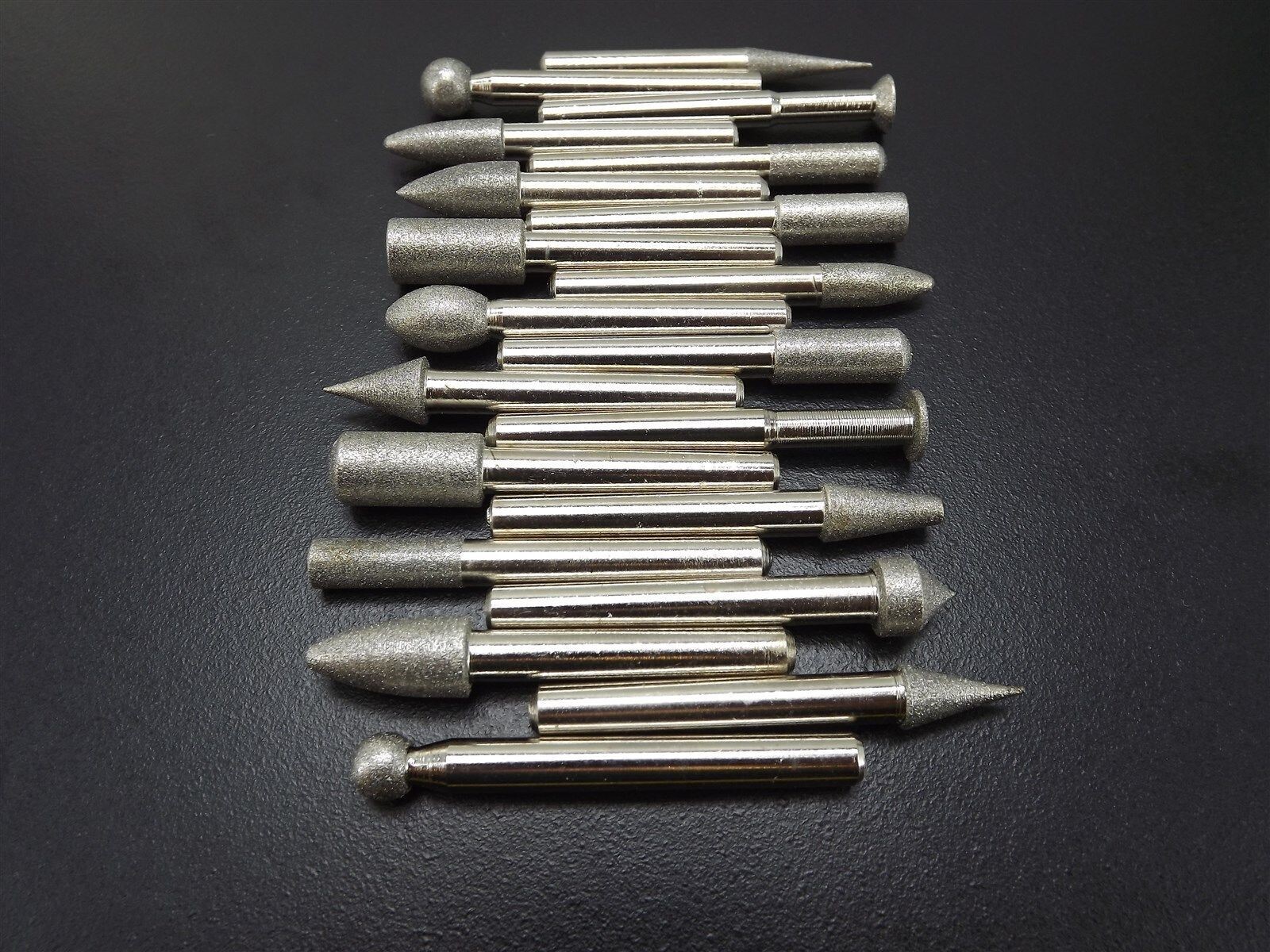 s l1600 16233.jpg 20 piece set of Assorted Diamond Burrs 1/4 in. Shank heavy duty – Jeweler's Bench Tool for Goldsmiths, Silversmiths & Hobby Crafters, New
