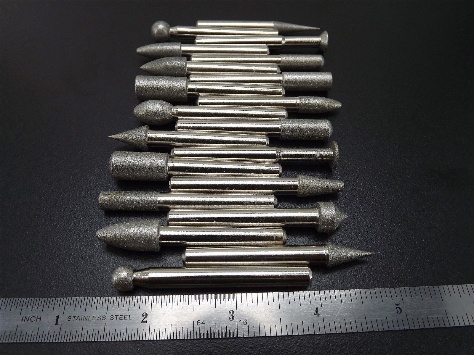 s l1600 16237.jpg 20 piece set of Assorted Diamond Burrs 1/4 in. Shank heavy duty – Jeweler's Bench Tool for Goldsmiths, Silversmiths & Hobby Crafters, New – view 5