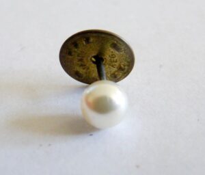 Pearl Bead Costume Lapel & Hat Pin – Vintage Collectible Enamel Pin, Collector Gift