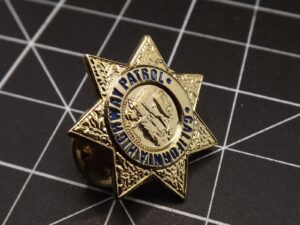 California Highway Patrol Mini Badge Lapel Pin – Gold-tone