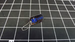 EMS Star of Life Dog Tag Lapel Pin – Chrome with enamel