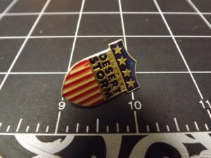 "I Support Desert Storm" Flag Shield Lapel Pin – Enamel