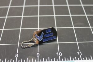 "Air Force Brother" Dog Tag Lapel Pin – 1-1/4" Enamel with chain