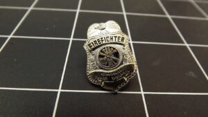Chino Fire Dept. Firefighter Badge Lapel Pin – Silver-tone