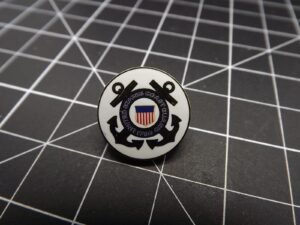 U.S. Coast Guard Emblem Lapel Pin (Small) – 3/4" White enamel