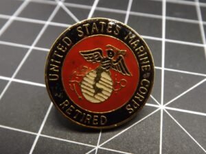 "United States Marine Corps Retired" Lapel Pin – Enamel Eagle, Globe & Anchor USMC Retiree Hat Pin