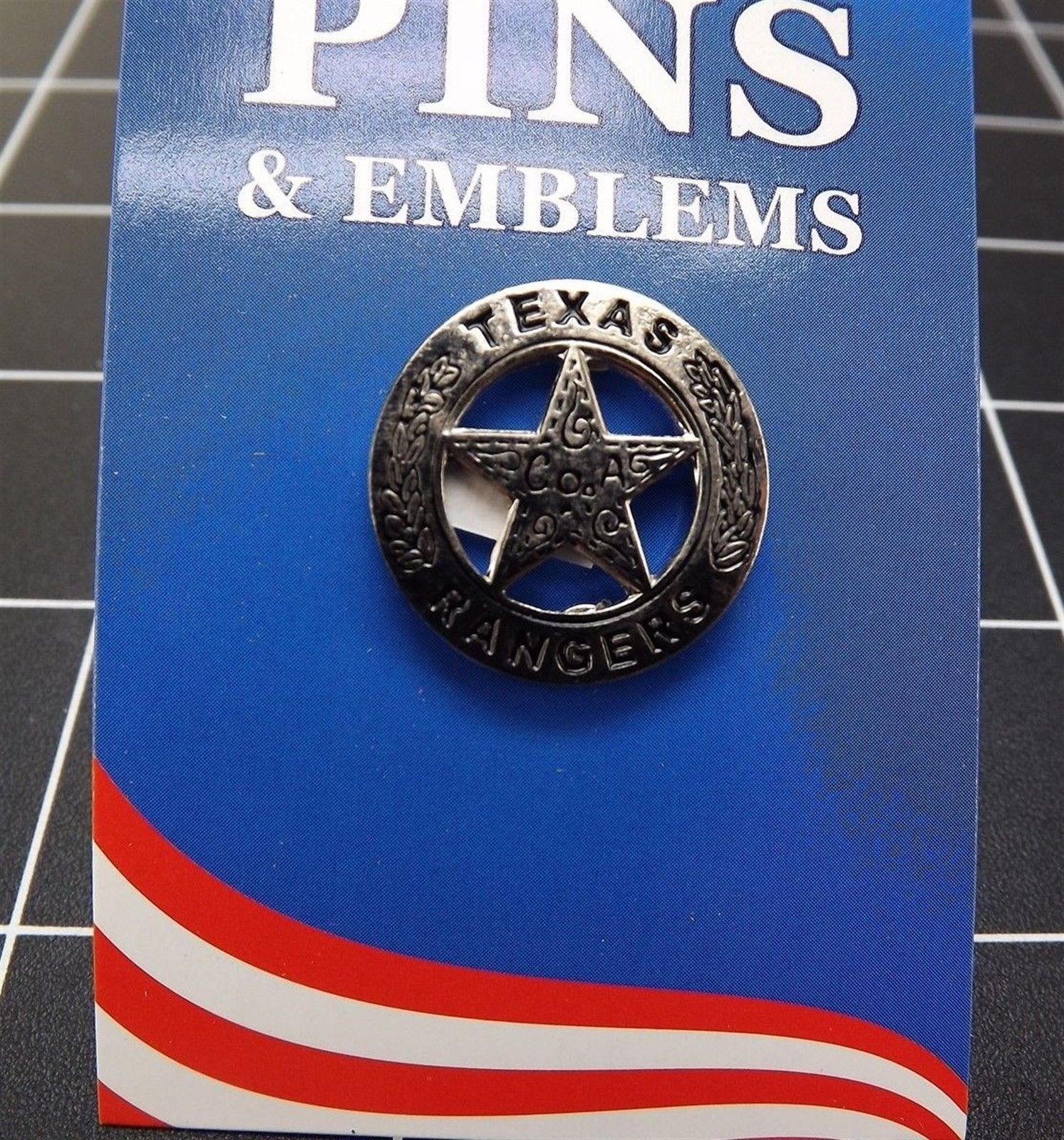 s l1600 212.jpg "Texas Rangers" Star Badge Lapel Pin – 1"