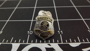 Chino Fire Dept. Firefighter Badge Lapel Pin – Silver-tone