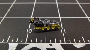 Ladder Fire Truck Lapel Pin – Yellow & silver-tone