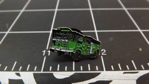 Fire Engine Lapel Pin – Green & silver-tone