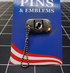 POW/MIA Dog Tag Lapel Pin – 1" with Ball Chain