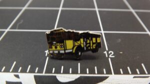 Fire Engine Lapel Pin – Yellow & silver-tone