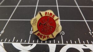 Fire Dept. Maltese Cross Lapel Pin (Vintage Style) – Gold-tone